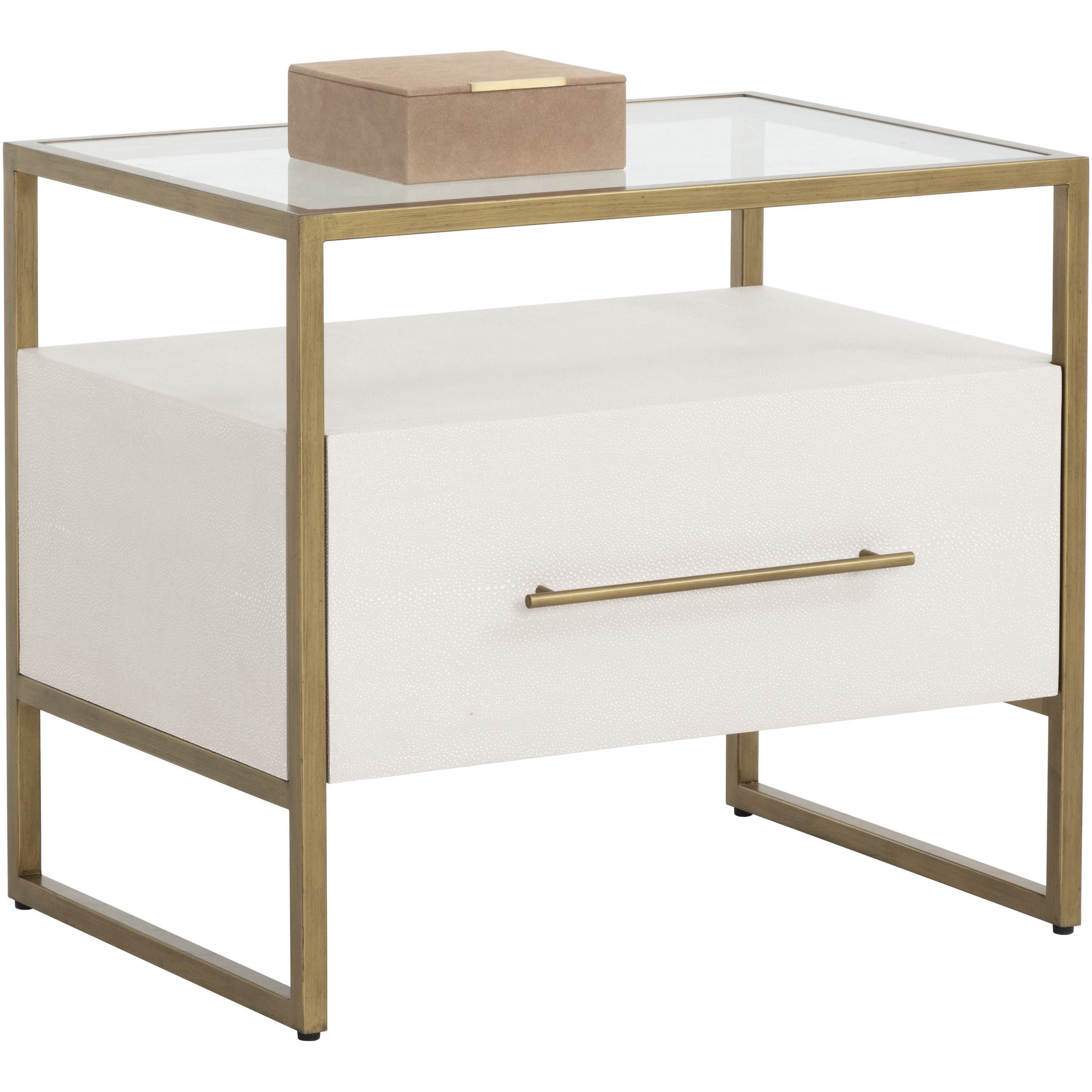 Venice 25.25 X 22.5 inch Oyster Shagreen Night Stand